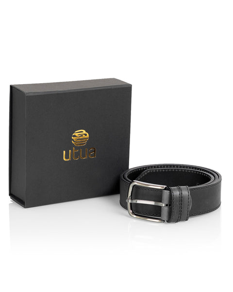 Utua nahkavyö 4cm musta - Image 3