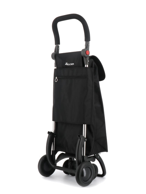 Ostoskärry I-Bag MF musta 4 renkaalla, 2 kääntyvällä eturenkaalla ja säädettävällä kahvalla - Image 4