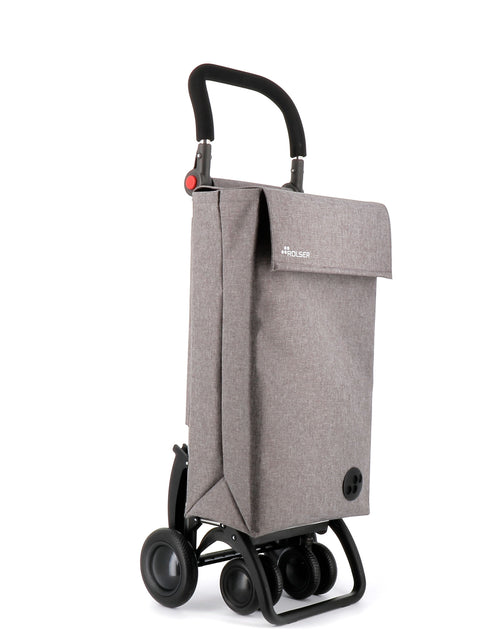 Ostoskärry Sbelta Tweed  harmaa 4 renkaalla, 2 kääntyvällä eturenkaalla ja säädettävällä kahvalla - Image 1