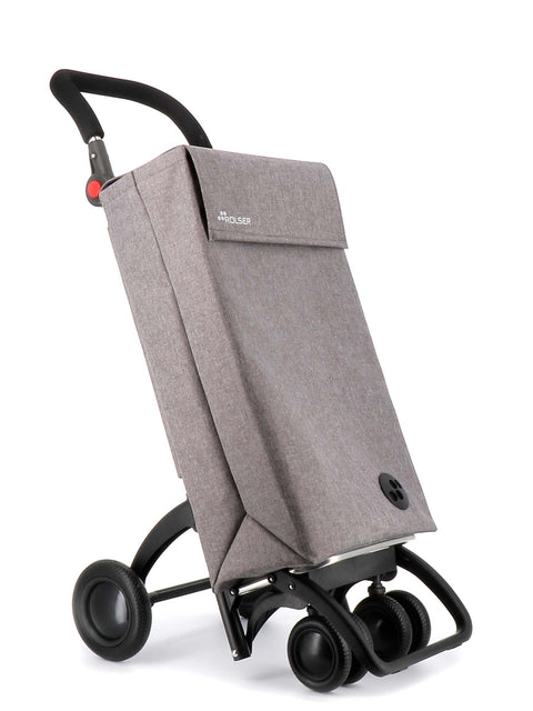 Ostoskärry Sbelta Tweed  harmaa 4 renkaalla, 2 kääntyvällä eturenkaalla ja säädettävällä kahvalla - Image 5