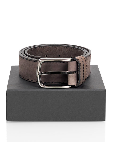 Utua nahkavyö 4cm harmaa - Image 4