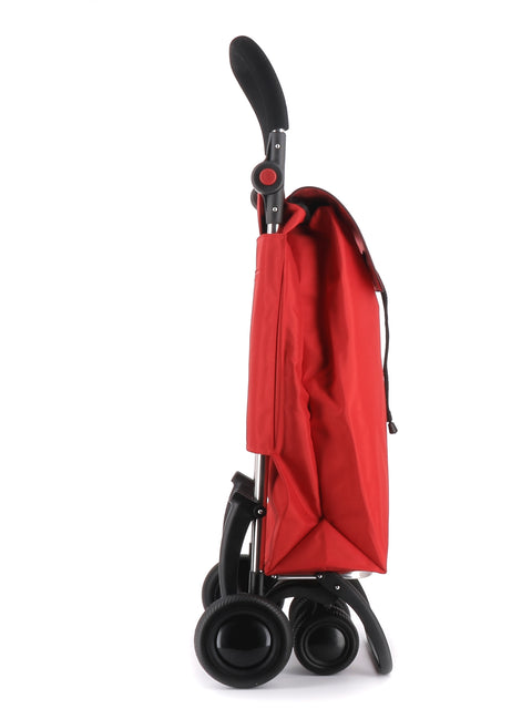 Ostoskärry I-Bag MF punainen 4 renkaalla, 2 kääntyvällä eturenkaalla ja säädettävällä kahvalla - Image 3