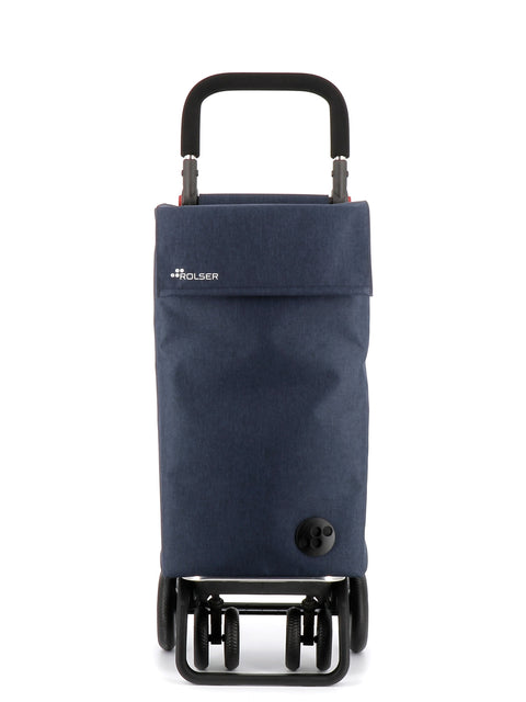 Ostoskärry Sbelta Tweed  siniharmaa 4 renkaalla, 2 kääntyvällä eturenkaalla ja säädettävällä kahvalla - Image 4