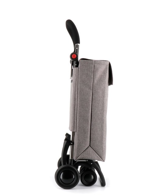 Ostoskärry Sbelta Tweed  harmaa 4 renkaalla, 2 kääntyvällä eturenkaalla ja säädettävällä kahvalla - Image 2