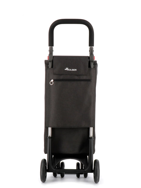 Ostoskärry Sbelta Tweed  musta 4 renkaalla, 2 kääntyvällä eturenkaalla ja säädettävällä kahvalla - Image 3